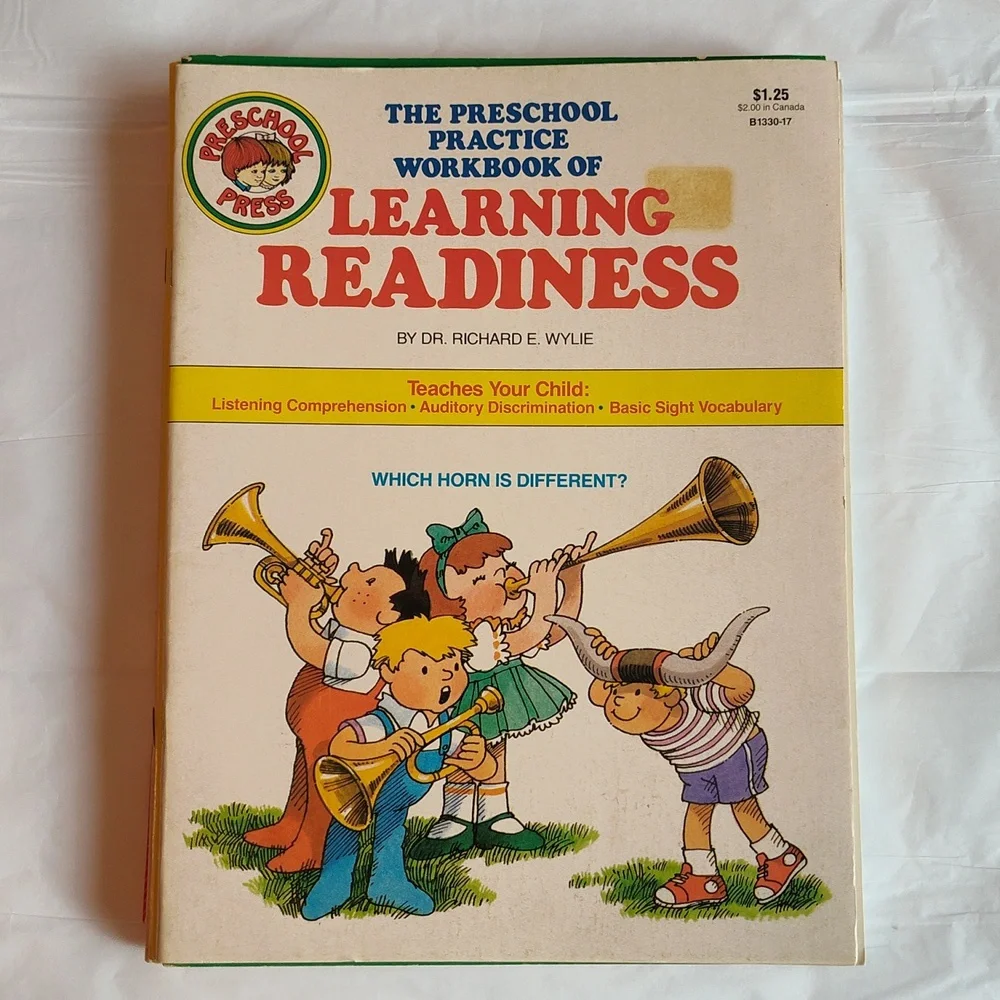 7 Vintage Pre-K Kindergarten & First Grade Educational Workbooks Coloring Books